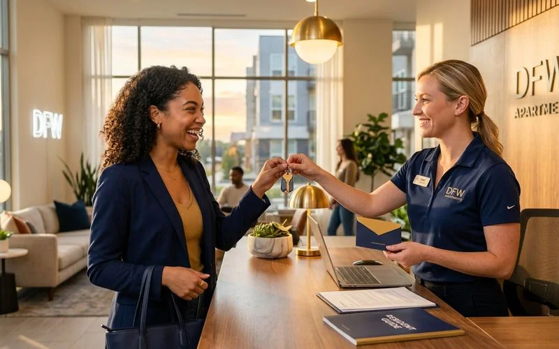 First-time renter receiving keys