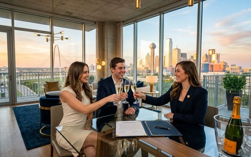 Luxury lease signing celebration