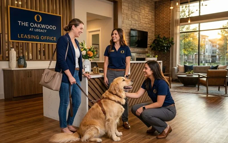 Pet meet-and-greet at leasing office
