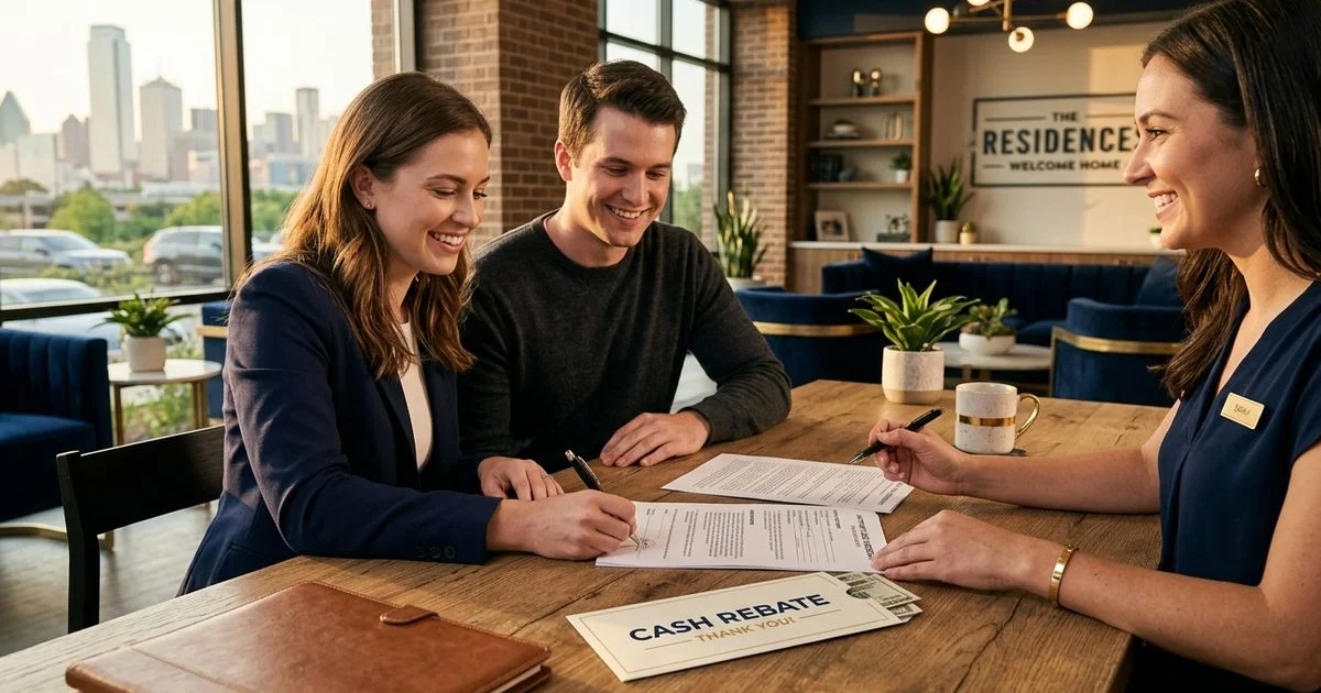 Lease signing with $50 rebate