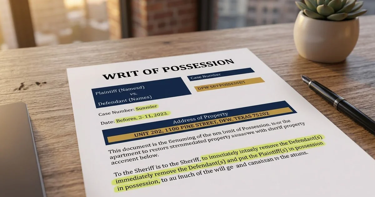 Civil court document close-up