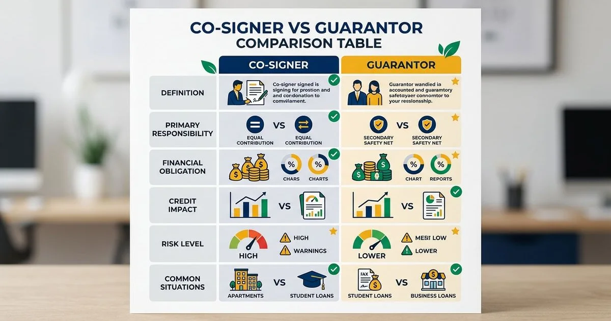Co-signer vs guarantor comparison