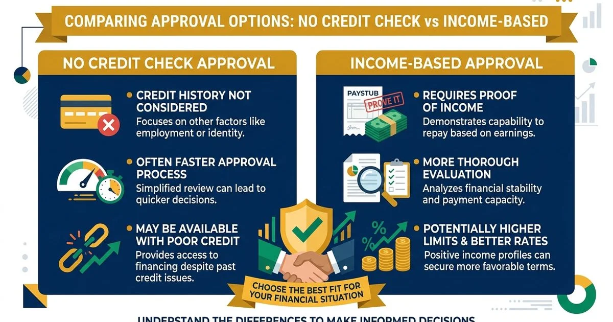 No credit check vs income-based approval