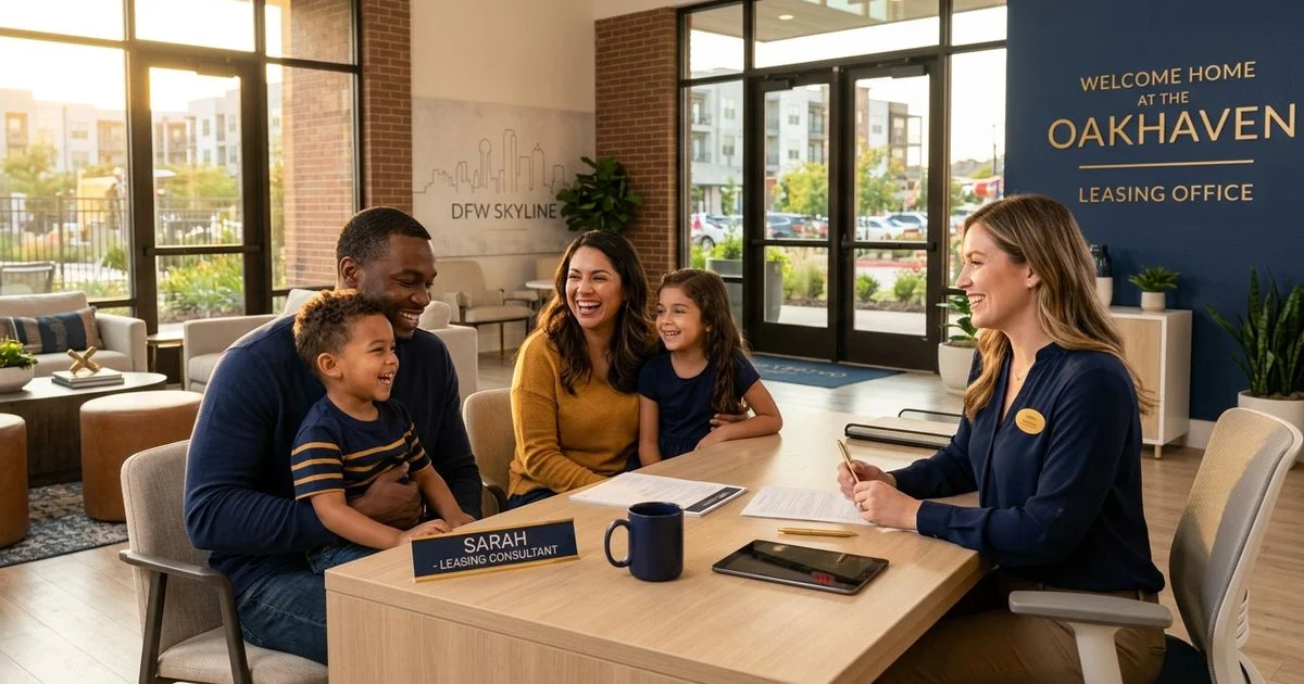 Family supporting renter at signing