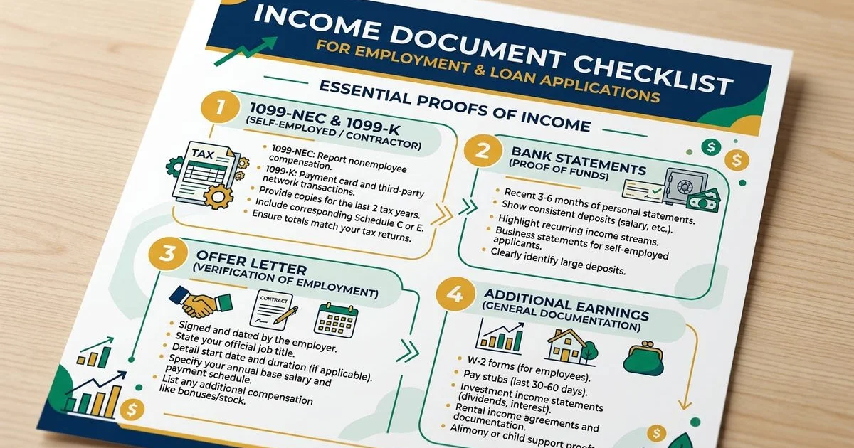 Income document checklist