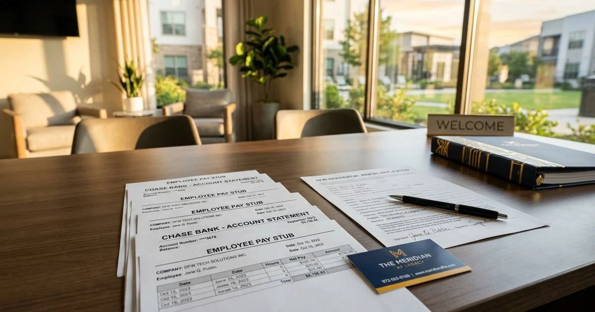 Income documentation for apartment application