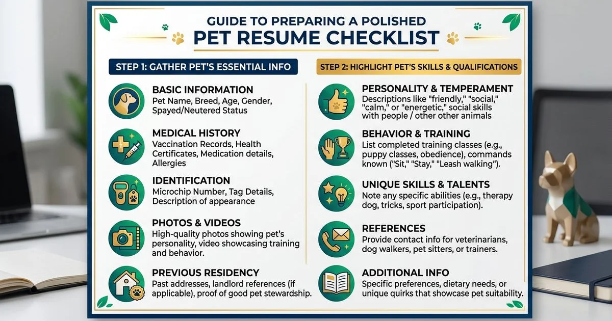 Pet resume preparation checklist
