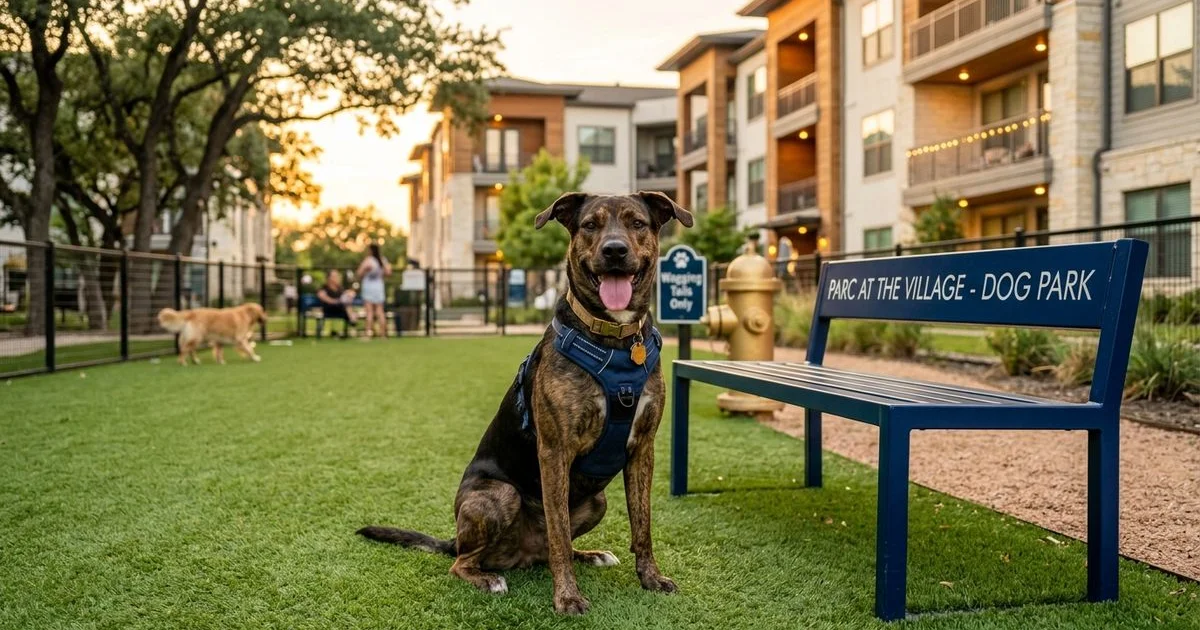 Large breed dogs at apartment dog park