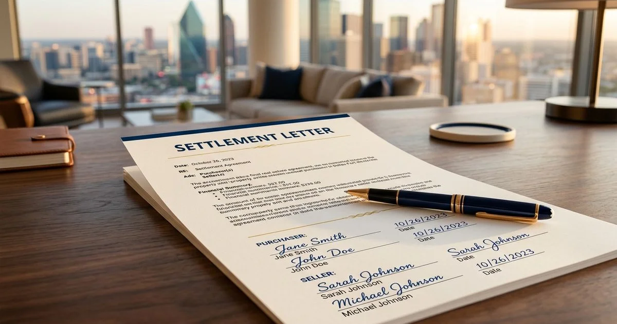 Settlement letter close-up