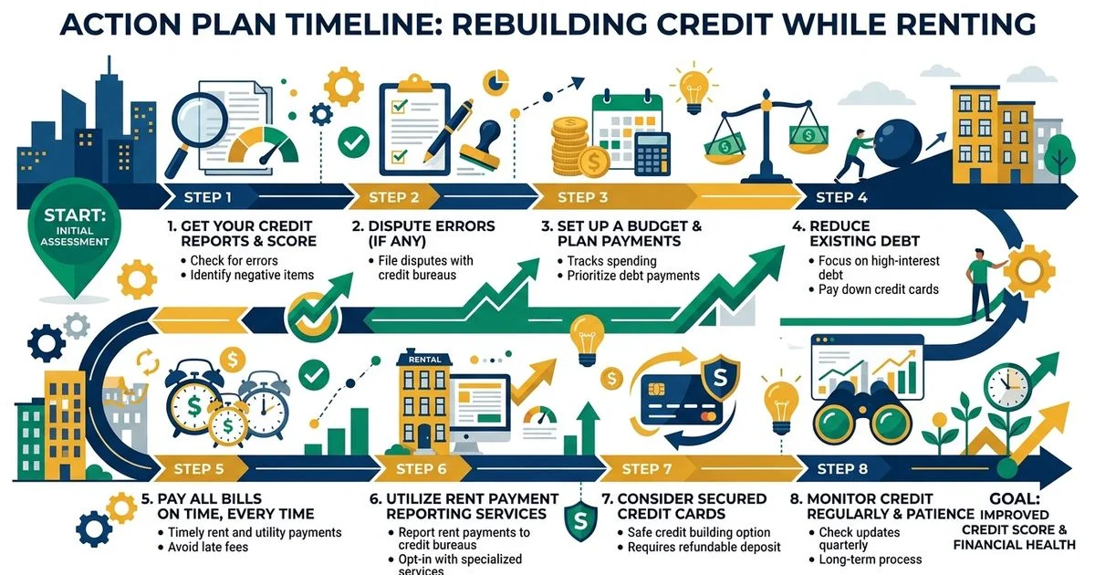 Step-by-step credit rebuild timeline