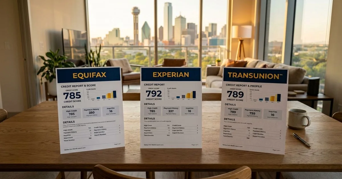 Three credit bureau reports
