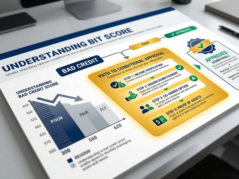 Credit score chart highlighting conditional approval