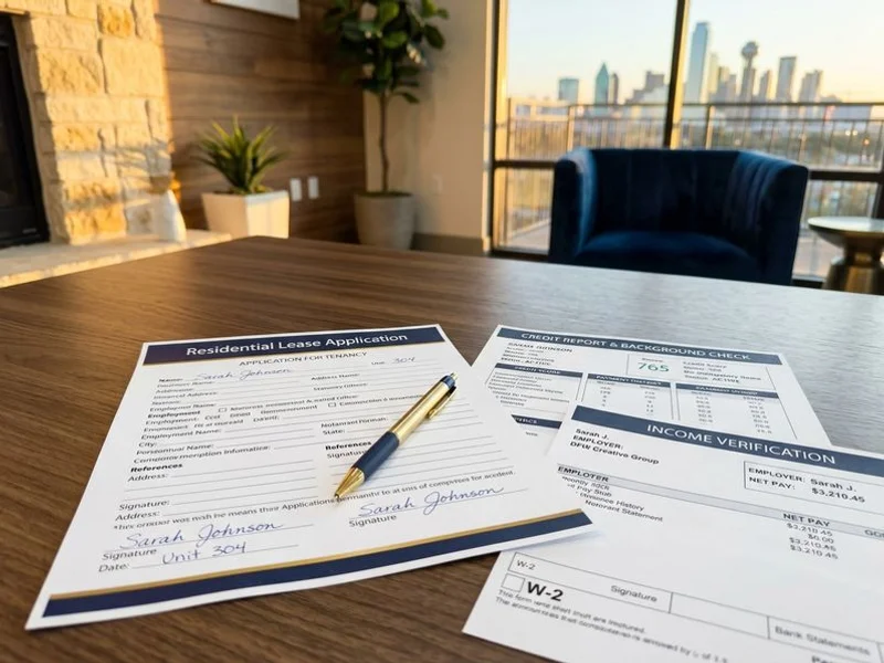 Rental application with credit documents
