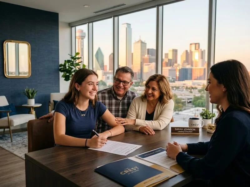 College student signing a first lease