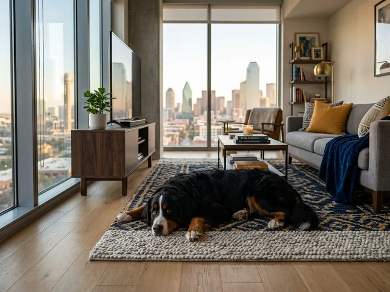 Large breed dog at home in DFW apartment