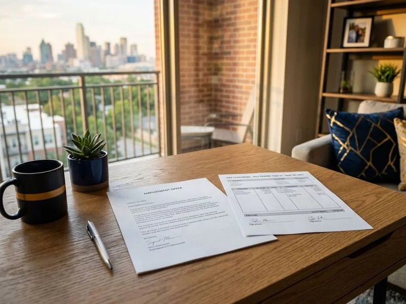 Income verification documents close-up