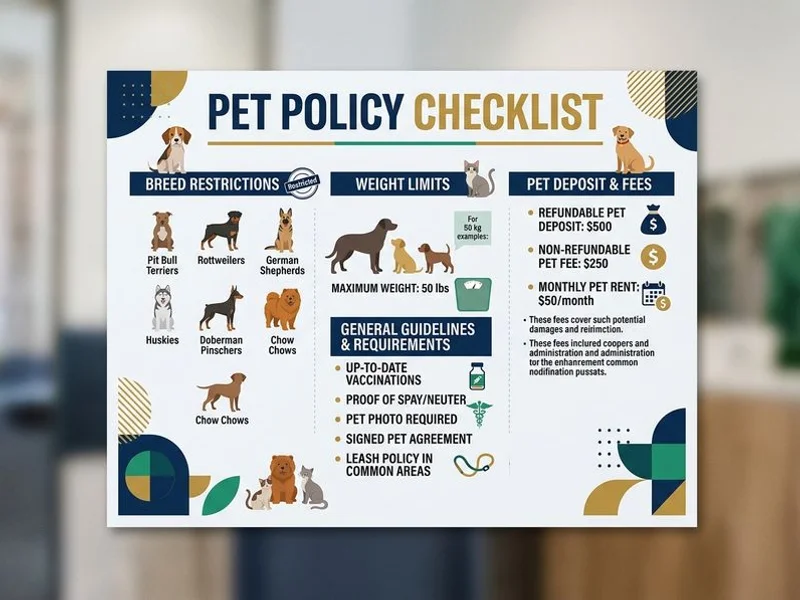 Pet policy checklist infographic