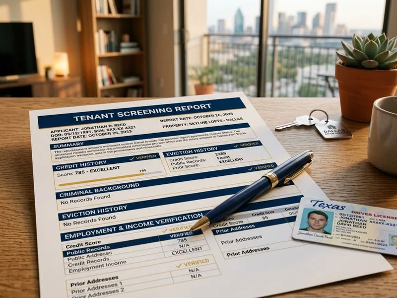 Tenant screening report close-up