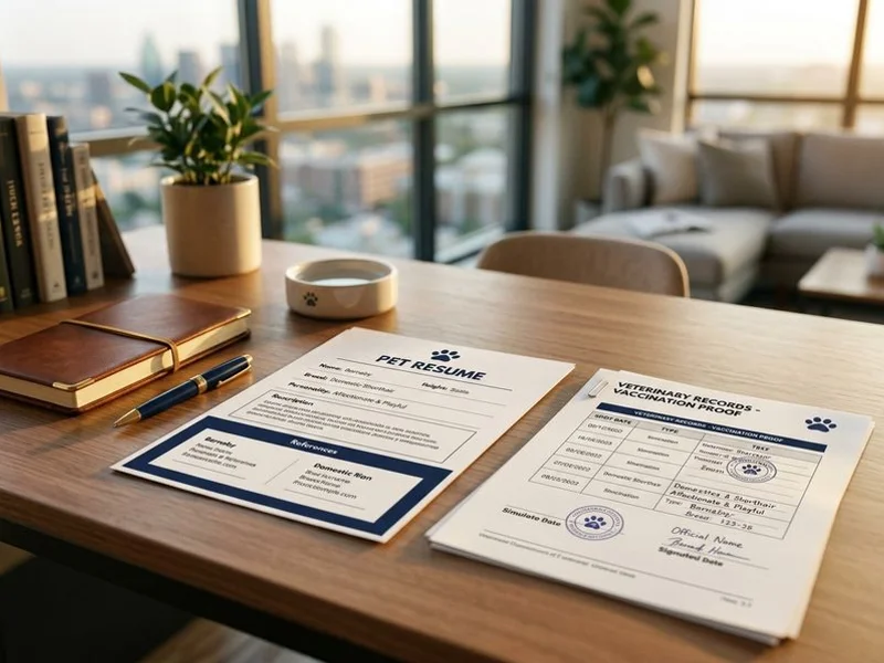 Vet records and pet resume close-up