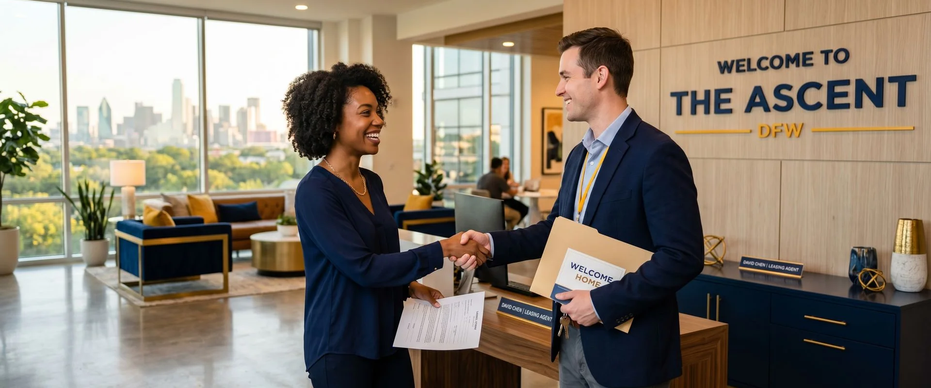 Welcoming handshake at a background-friendly community